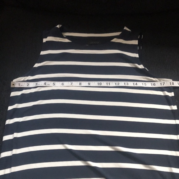 J Jill Wearever Collection Blue & White Striped Tank Top with side slits-S - Picture 7 of 10